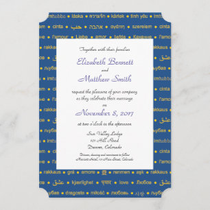 Bilingual Languages of Love Wedding Invitation