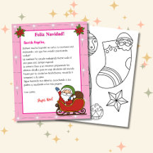 Bilingual Pink Letter from Santa for Kids Spanish