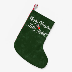 Bilingual Portuguese American Xmas Stocking