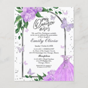 Bilingual Quinceanera Butterflys Budget Invitation