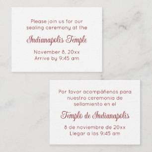 Bilingual Red Script Temple Sealing Invitation