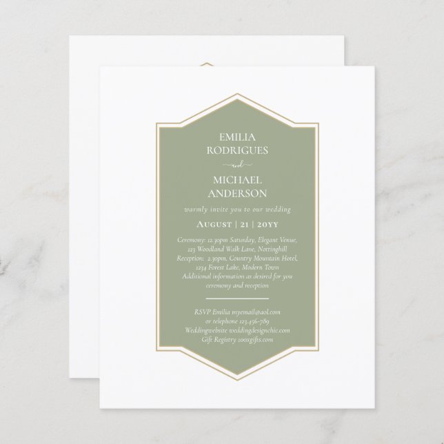 Bilingual Spanish Boda Budget Wedding  (Front/Back)