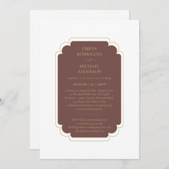 Bilingual Spanish Boda Budget Wedding  Invitation (Front/Back)