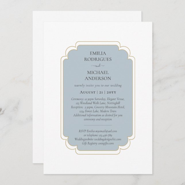 Bilingual Spanish Boda Budget Wedding  Invitation (Front/Back)