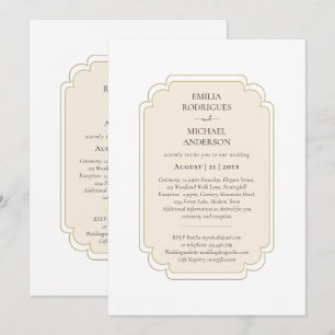 Bilingual Spanish Boda Budget Wedding  Invitation