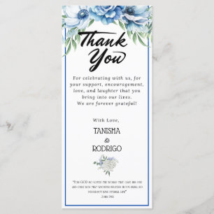 Bilingual Thank You Menu Wedding / Eng - Spa