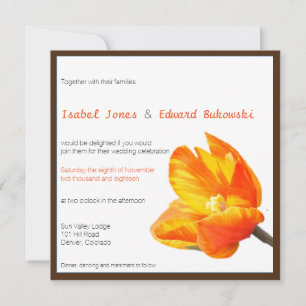 Bilingual Tulip Wedding Invitation Square