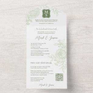Bilingual Vietnamese Ranunculus Traditional All In One Invitation