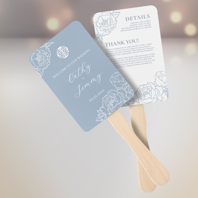 Bilingual Vietnamese Wedding Program & Thank You Hand Fan (Creator Uploaded)