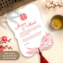 Bilingual Vietnamese Wedding Red Thank You Card