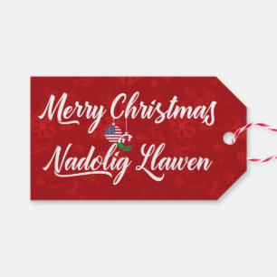 Bilingual Welsh American Holiday Gift Tags