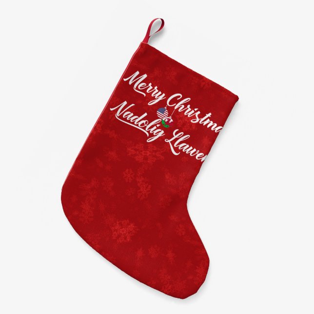 Bilingual Welsh American Xmas Stocking (Front (Hanging))
