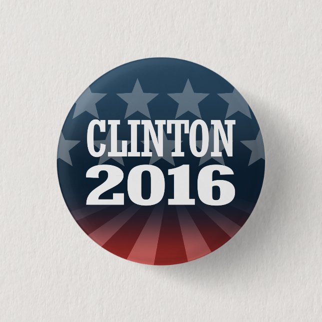 BILL CLINTON 2016 3 CM ROUND BADGE (Front)