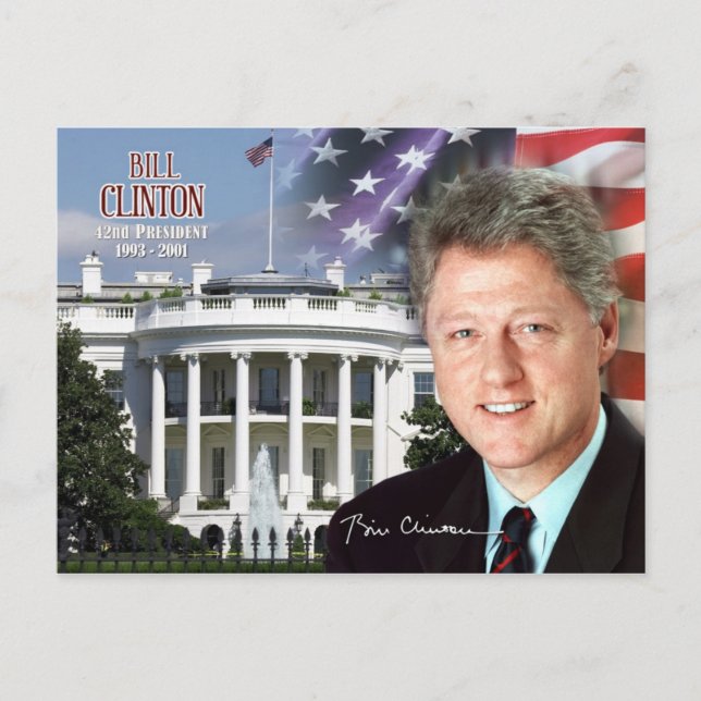 Bill Clinton -  42nd President of the U.S. Postcard (Front)