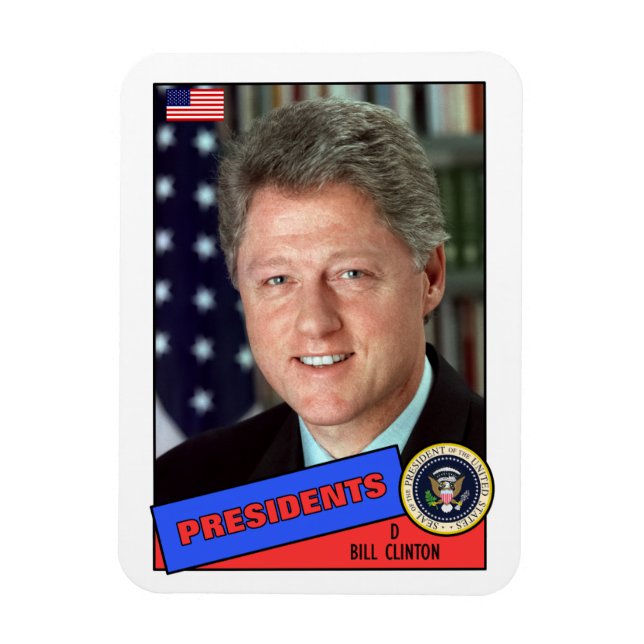 Bill Clinton Baseball Card Magnet (Vertical)