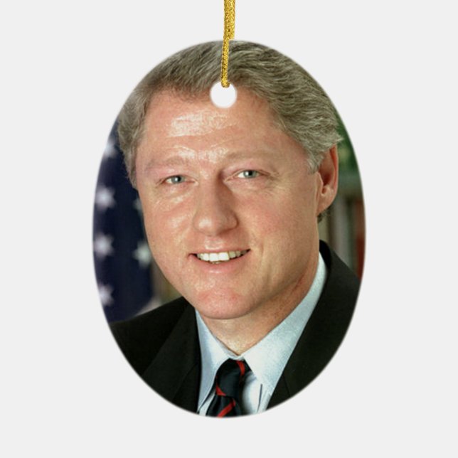 Bill Clinton Ceramic Tree Decoration (Front)