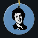 Bill Clinton retro Ceramic Tree Decoration<br><div class="desc">Political Ornaments at PoliticalT-shirts.com: Browse the full spectrum of political gifts and apparel. Political bumper stickers,  hoodies,  buttons,  magnets,  mugs,  posters,  and more. Choose Republican,  Democrat,  Liberal,  or Conservative Humour Tees,  and 2010 Campaign Gear & 2012 Campaign Gear.</div>