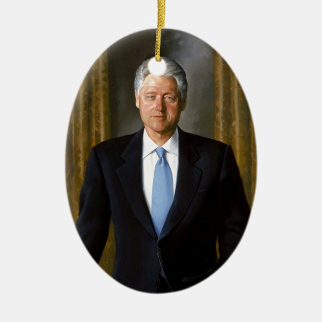 bill clinton USA president Ceramic Ornament (Front)