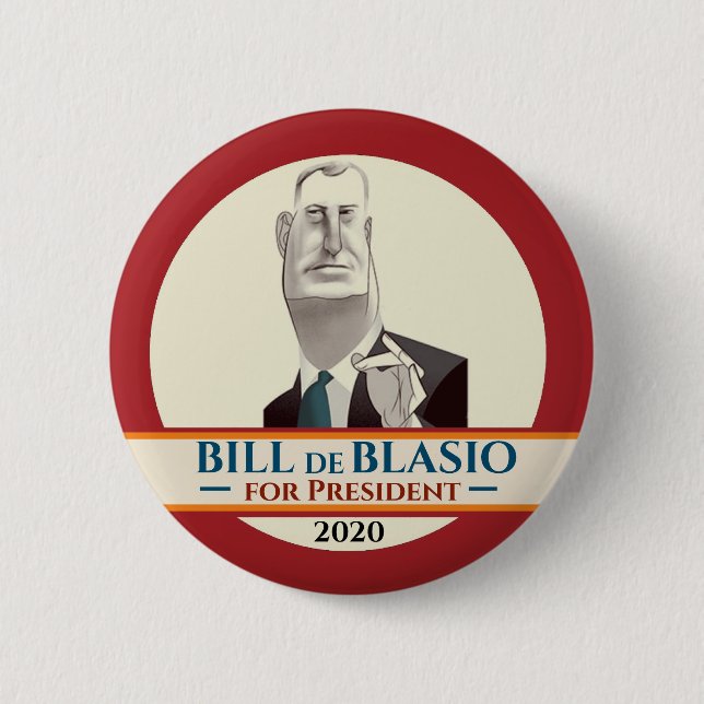 Bill de Blasio for President 6 Cm Round Badge (Front)