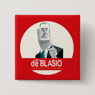 Bill de Blasio NYC Mayor 2013 15 Cm Square Badge