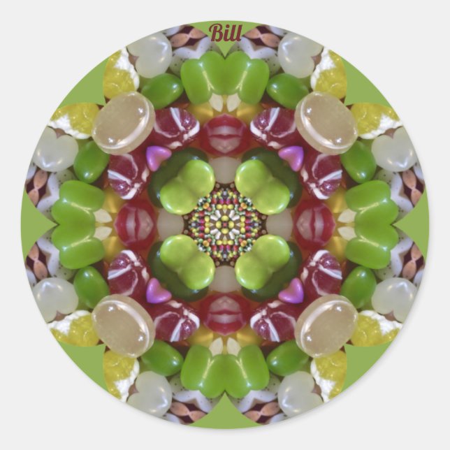 BILL~ EASTER CANDY JELLY BEANS ~ CLASSIC ROUND STICKER (Front)