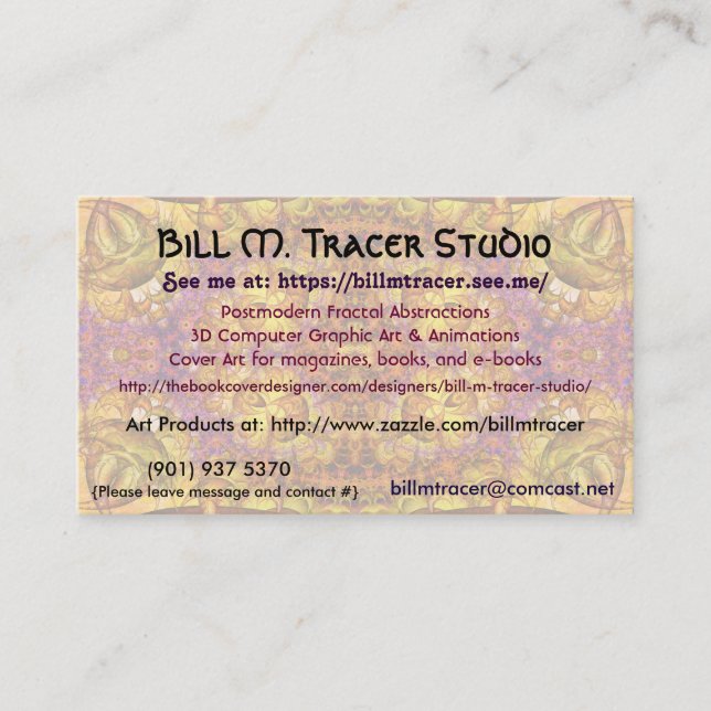 Bill M Tracer Studio Business Cards Final 5 (Front)