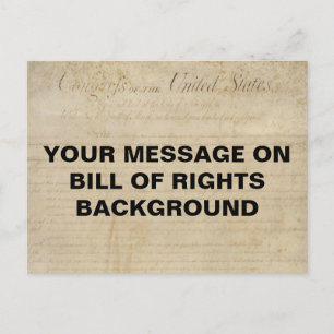 Bill of Rights Customisable Template Postcard