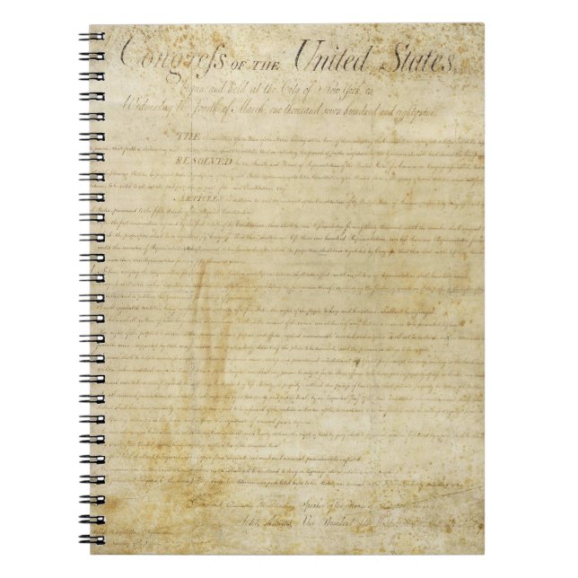 Bill Of Rights Notebook (Front)