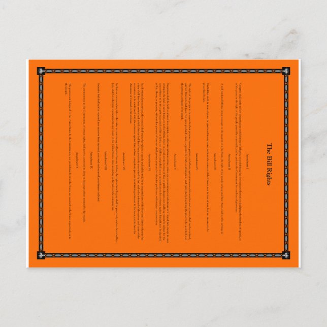 Bill of Rights Postcard (Front)