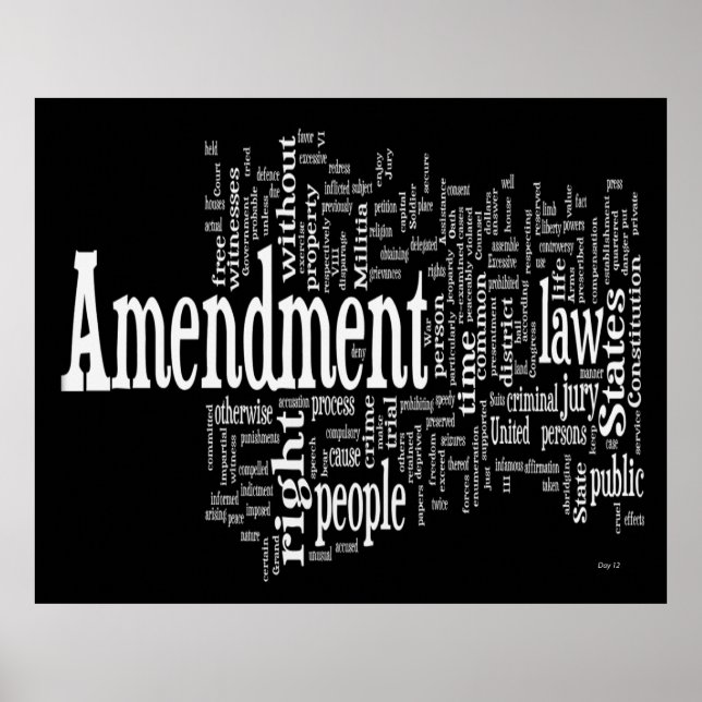 Bill of Rights Word Cloud Poster (Front)