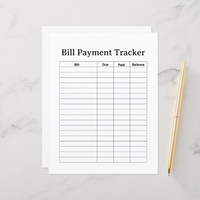BILL PAYMENT TRACKER FLYER (Front/Back In Situ)