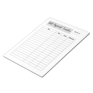 Bill Payment Tracker Notepad