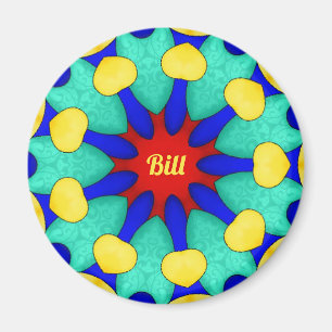 BILL ~ Stark Red Green Yellow ~ Stunning Design Magnet