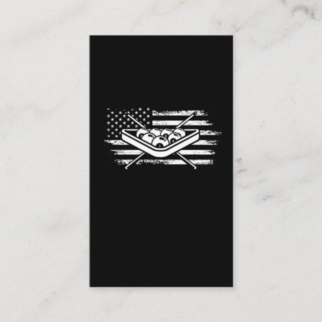 Billard 8 Ball Sport American Flag Business Card (Front)