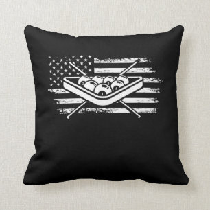 Billard 8 Ball Sport American Flag Cushion