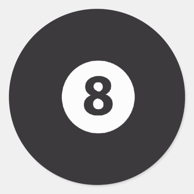 Billard 8 classic round sticker (Front)