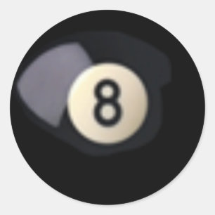 Billard Ball 8 Classic Round Sticker
