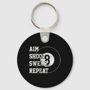 Billard Billiards 8 Eight Ball Retro Gift Key Ring