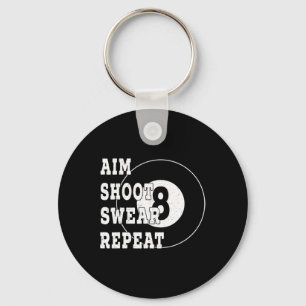 Billard Billiards 8 Eight Ball Retro Snooker Table Key Ring