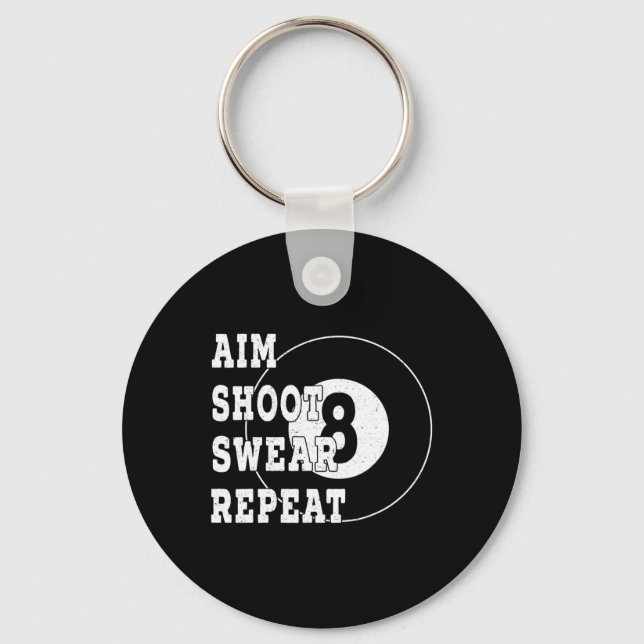 Billard Billiards 8 Eight Ball Retro Snooker Table Key Ring (Front)