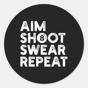 Billard Billiards Pool Snooker  Classic Round Sticker