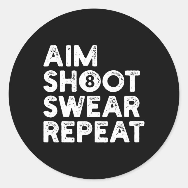 Billard Billiards Pool Snooker  Classic Round Sticker (Front)
