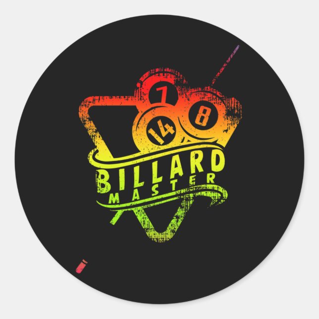 Billard Master Gift Idea For Pros  Classic Round Sticker (Front)