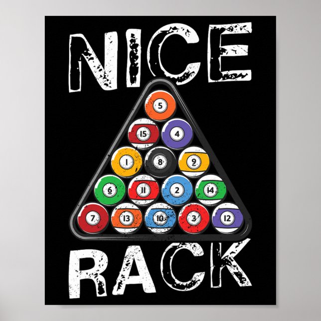 Billard Nice Rack Pool Billiards Humour  Poster (Front)