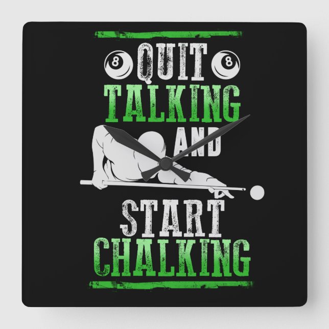 Billard Style Square Wall Clock (Front)