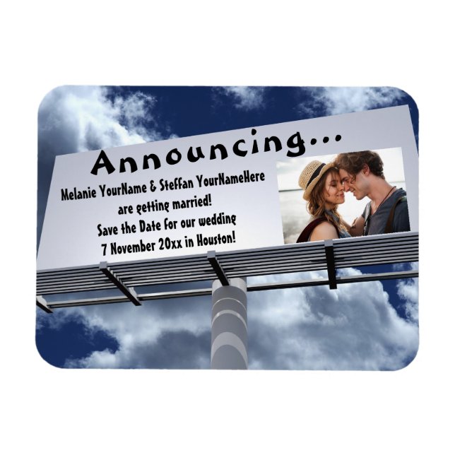 Billboard Announcement Save the Date Magnet (Horizontal)