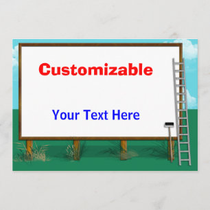Billboard Greeting - Customisable, Blank Back Card