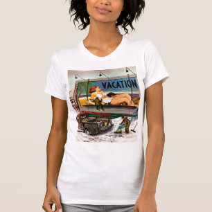 Billboard Painters in Winter by Stevan Dohanos T-Shirt