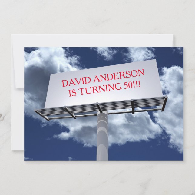 Billboard Sign - Birthday Party Invitation (Front)