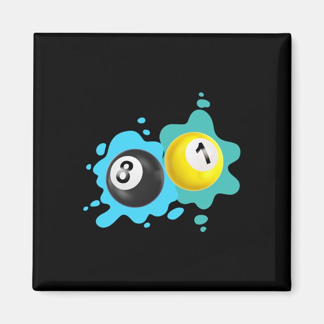 Billiard 8-ball 9-ball Pool Billiards Player  Magnet (Front)